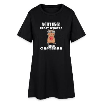Capybara Wasserschwein Capybaras - Frauen T-Shirt-Kleid - Schwarz - Vorne