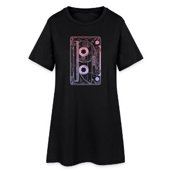 Cassette 90s Party 80s Retro Music Tape - Robe T-shirt Femme - noir - Devant