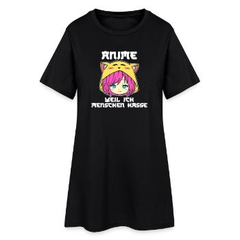Trickfilm Comic Anime Manga Statement Zeichentrick - Frauen T-Shirt-Kleid - Schwarz - Vorne