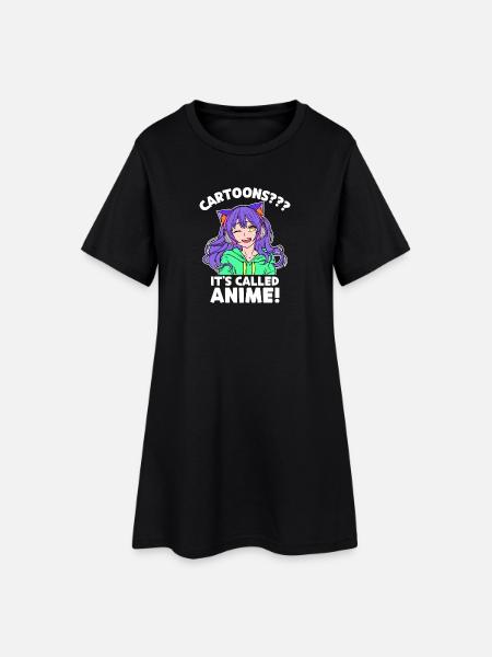 Manga Trickfilm Anime Comic Japan Zeichentrick - Frauen T-Shirt-Kleid - Schwarz