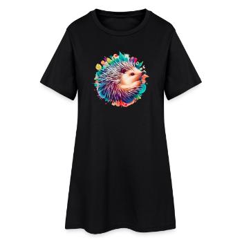 Hérisson - Robe T-shirt Femme - noir - Devant