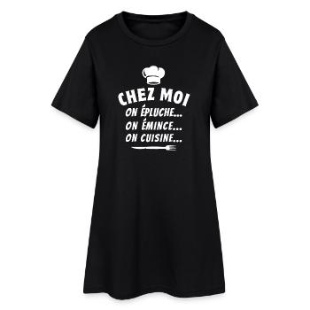 cuisiner, cuisinier, restaurant - Robe T-shirt Femme - noir - Devant