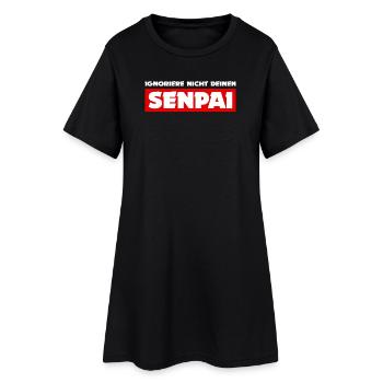 Anime Japan Animation Senpai Statement Comic - Frauen T-Shirt-Kleid - Schwarz - Vorne