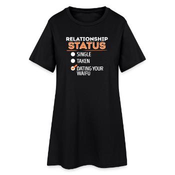 Anime Japon Mangastyle Déclaration Manga Animation - Robe T-shirt Femme - noir - Devant