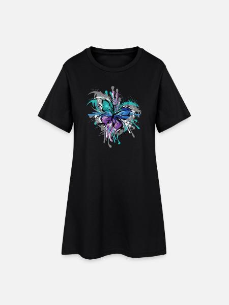 Symbole papillon Illustration Blast Colors - Robe T-shirt Femme - noir