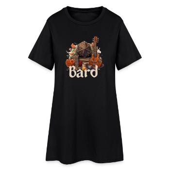 Bard with D20 & Items – Fantasy RPG Design - Women’s T-Shirt Dress - black - Front