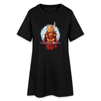 Capybara Warrior NG+ – Level Up RPG Design - Robe T-shirt Femme - noir - Devant