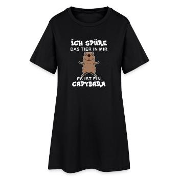 Capybara Wasserschwein Capybaras - Frauen T-Shirt-Kleid - Schwarz - Vorne