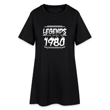1980 - Né en 1980 - Construit en 1980 - Légende - Robe T-shirt Femme - noir - Devant