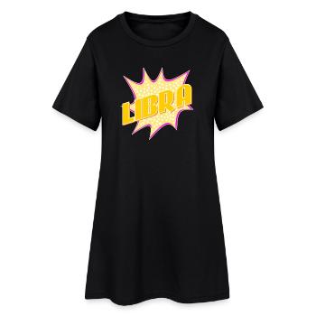 STERNZEICHEN SONNENZEICHEN WAAGE SEPTEMBER OKTOBER - Frauen T-Shirt-Kleid - Schwarz - Vorne