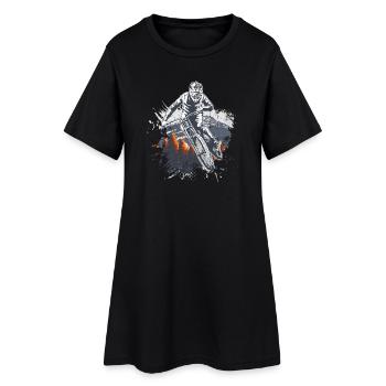 Brosse à vélo de montagne - Robe T-shirt Femme - noir - Devant