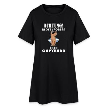 Capybara Wasserschwein Capybaras - Frauen T-Shirt-Kleid - Schwarz - Vorne