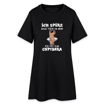 Capybara Wasserschwein Capybaras - Frauen T-Shirt-Kleid - Schwarz - Vorne