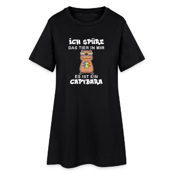 Capybara Wasserschwein Capybaras - Frauen T-Shirt-Kleid - Schwarz - Vorne