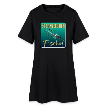 Sternzeichen Fische Geburtstag lustig - Frauen T-Shirt-Kleid - Schwarz - Vorne