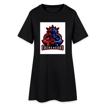 Music get the feeling - Frauen T-Shirt-Kleid - Schwarz - Vorne