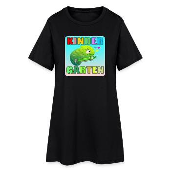 KINDERGARTEN KIND TIERE AMPHIBIE - Frauen T-Shirt-Kleid - Schwarz - Vorne