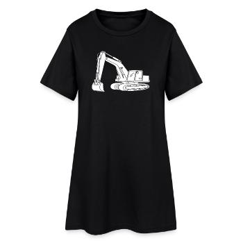 Baggerfahrer Silhouetten-Design - Für - Frauen T-Shirt-Kleid - Schwarz - Vorne