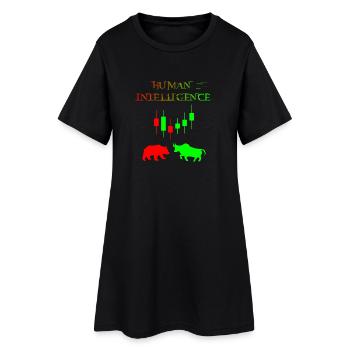 Human Intelligence Trading Shirt Bear and Bull - Frauen T-Shirt-Kleid - Schwarz - Vorne