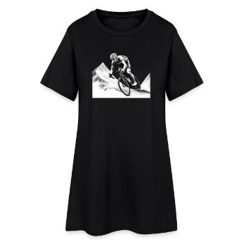 Vélo de route, randonnée en montagne, vélo et descente - Robe T-shirt Femme - noir - Devant
