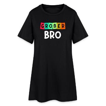 Geschwister Großer Bruder Spruch Bruderherz - Frauen T-Shirt-Kleid - Schwarz - Vorne
