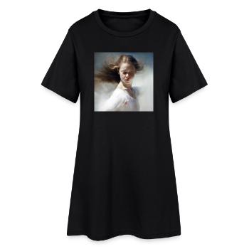Peinture Femme 01 - Robe T-shirt Femme - noir - Devant