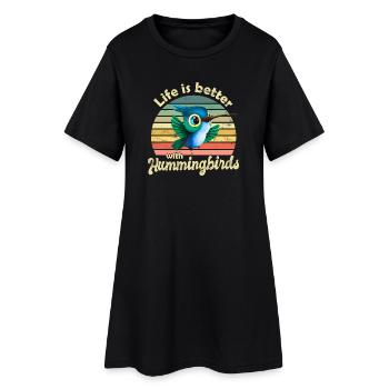 Colibri - Robe T-shirt Femme - noir - Devant