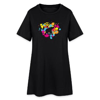 Yoga Splash Elephant Blobs Holi India Meditation - Women’s T-Shirt Dress - black - Front