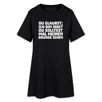 Geschwister Bruderherz Statement Großer Bruder - Frauen T-Shirt-Kleid - Schwarz - Vorne