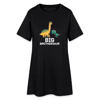 Geschwisterliebe Dino Großer Bruder Statement - Frauen T-Shirt-Kleid - Schwarz - Vorne