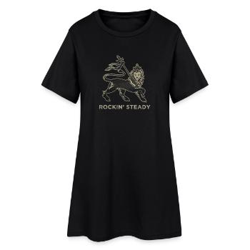 Rockin' Steady Lion of Judah design par Skashirts - Robe T-shirt Femme - noir - Devant
