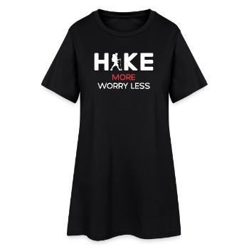 Randonnée plus soucieuse moins - cadeau de randonnée - Robe T-shirt Femme - noir - Devant
