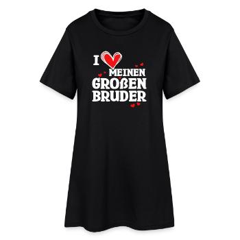 Herz Stolzer Großer Bruder Statement Bruderherz - Frauen T-Shirt-Kleid - Schwarz - Vorne