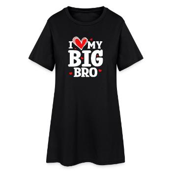 Großer Bruder Geschwisterliebe Herz Statement - Frauen T-Shirt-Kleid - Schwarz - Vorne
