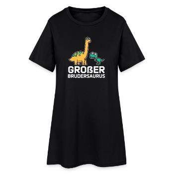 Geschwisterliebe Dino Großer Bruder Statement - Frauen T-Shirt-Kleid - Schwarz - Vorne