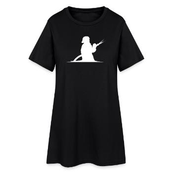 Firefighter Hose Extinguish Fire Brigade Symbol - Women’s T-Shirt Dress - black - Front