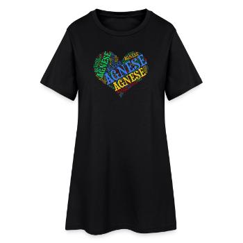 t-shirt Agnese word cloud heart gift idea - Women’s T-Shirt Dress - black - Front