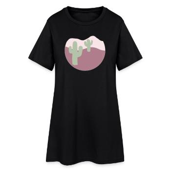 Désert avec des cactus - Robe T-shirt Femme - noir - Devant