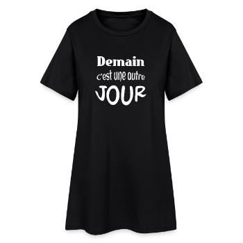 Demain c’est une autre jour - Robe T-shirt Femme - noir - Devant