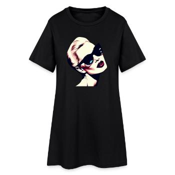 Pop Art Frau mit Sonnenbrille Design - Frauen T-Shirt-Kleid - Schwarz - Vorne