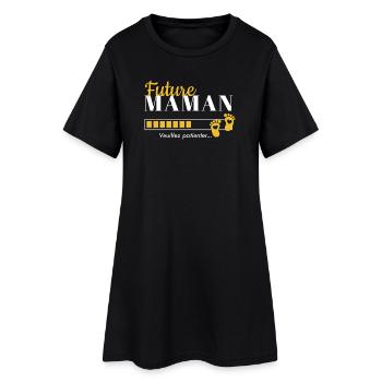 Future Maman, veuillez patienter - Robe T-shirt Femme - noir - Devant