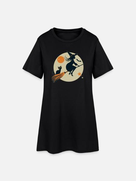 Hexe - Frauen T-Shirt-Kleid - Schwarz