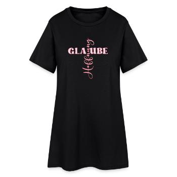 Christliches Kreuz - Hoffnung Glaube - Frauen T-Shirt-Kleid - Schwarz - Vorne