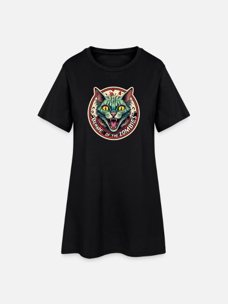 Beware of the Zombies - Frauen T-Shirt-Kleid - Schwarz