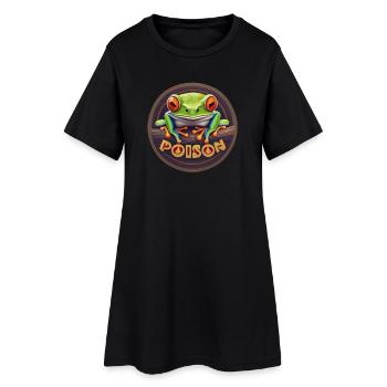 Pfeilgiftfrosch - Frauen T-Shirt-Kleid - Schwarz - Vorne