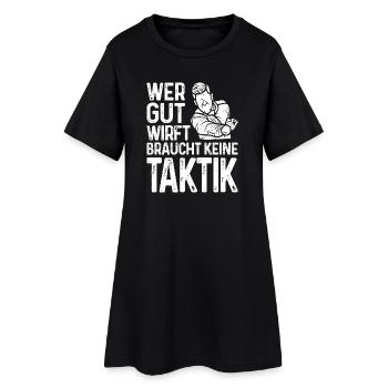 Wer gut legt braucht keine Taktik Bouler Petanque - Frauen T-Shirt-Kleid - Schwarz - Vorne