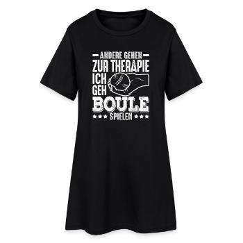 Andere gehen zur Therapie ich geh Boule Petanque - Frauen T-Shirt-Kleid - Schwarz - Vorne