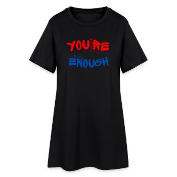 Expressive graffiti designs with splashes of paint - Women’s T-Shirt Dress - black - Front