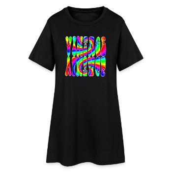 WEINLESE - Frauen T-Shirt-Kleid - Schwarz - Vorne