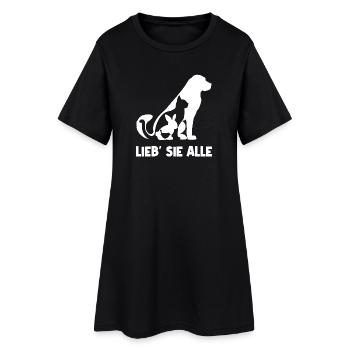 J’aime les animaux Déclaration Chien Chat Animaux de compagnie - Robe T-shirt Femme - noir - Devant
